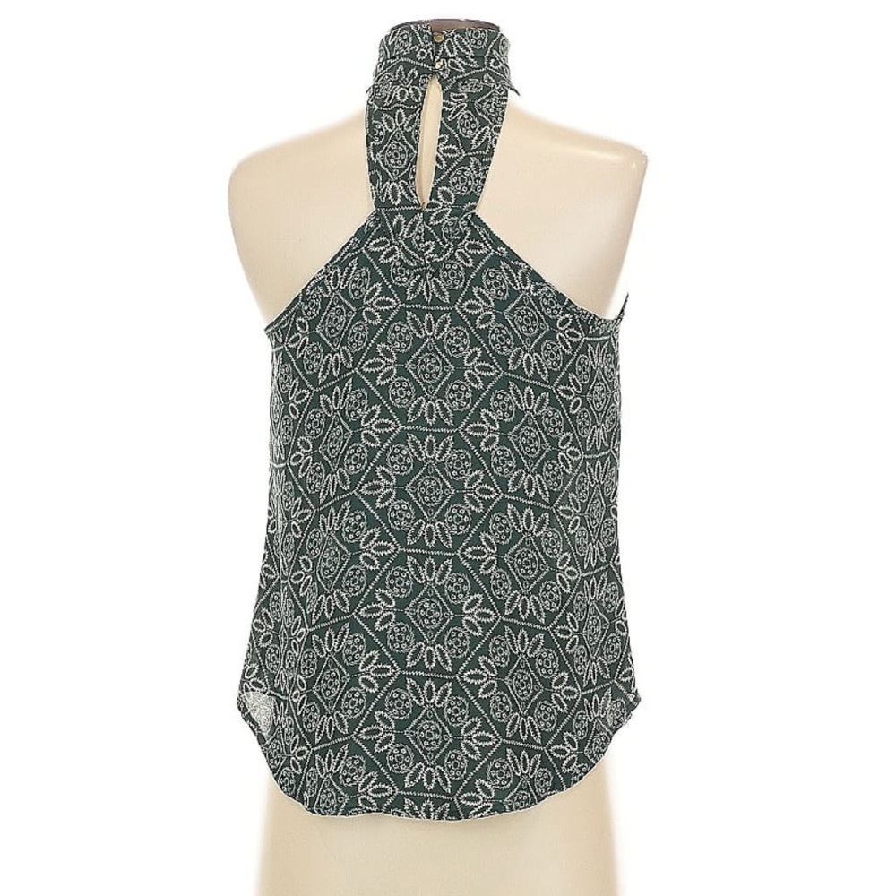 Flowy Halter Blouse with Mock Neck and Keyhole Back Detail - Picture 12 of 12